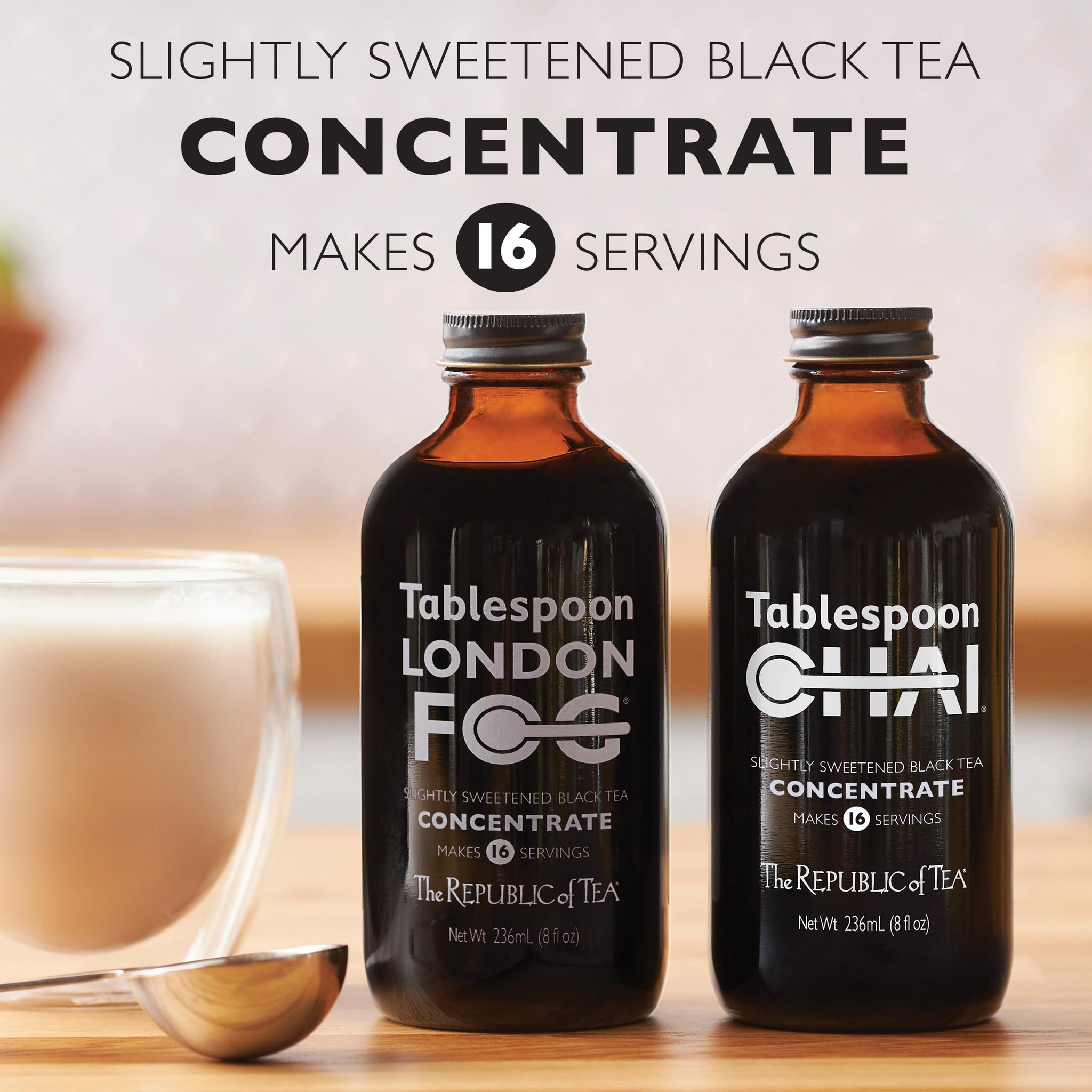 The Republic of Tea - Tablespoon London Fog, Black Tea Concentrate, 8 fl oz -16 Servings