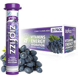 Zipfizz Daily Energy Drink Powder, Grape, 20 Pack | 3-in-1 Sustained Energy, Rapid Hydration, and Essential Vitamins | Sugar-Free | Electrolyte Powder