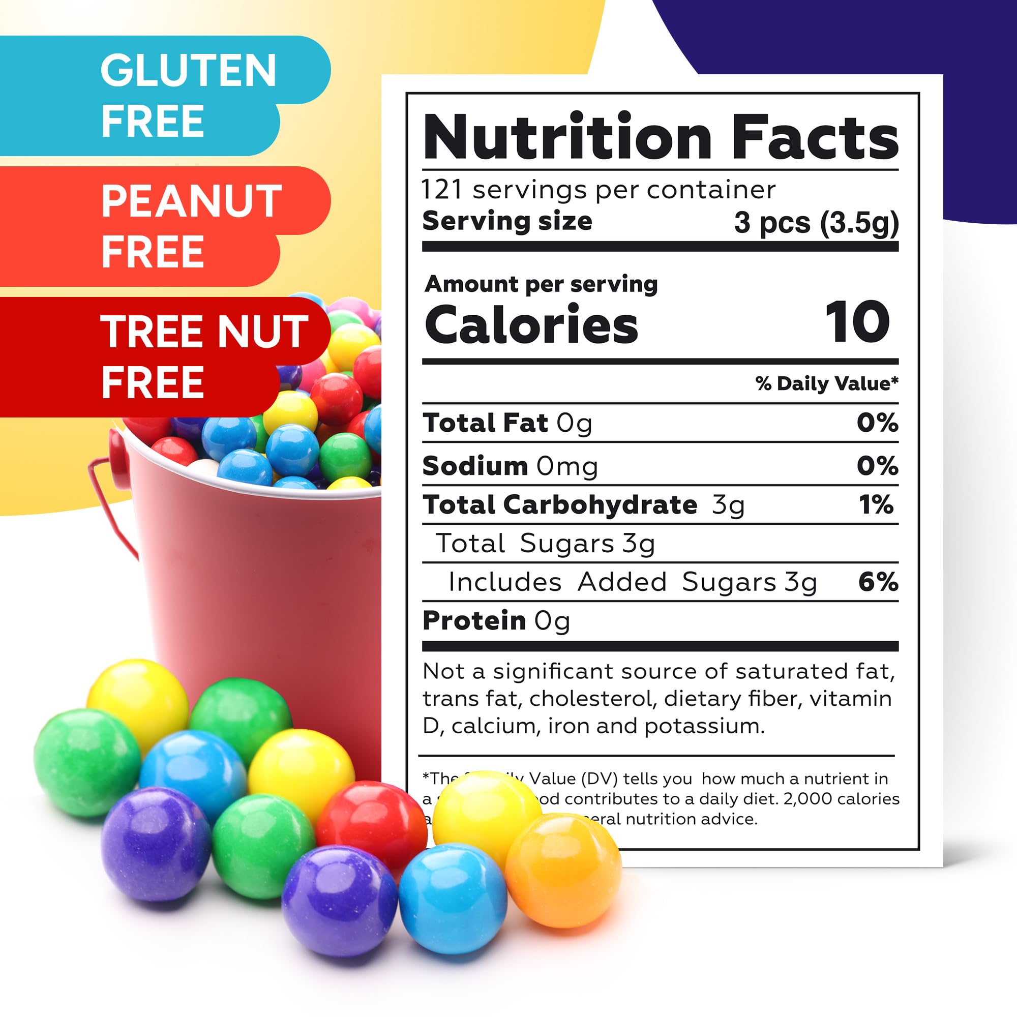 Gumballs for Gumball Machine Refills -Assorted Fruit Flavored Gum Balls - 0.5" Mini Bubble Gum - Bulk Gum Bag 15 OZ - Chewing Gum for Kids - Double