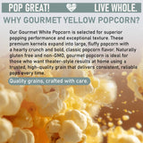 Great River Milling White Popcorn Kernels | Gluten Free Non-GMO Whole Grain Popping Corn | Vegan, Made in USA | Light Tender Popcorn for Air Popper