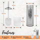 Autumn Alley Galvanized Rustic Toilet Brush with Holder Set - Charming Farmhouse Bathroom Accessory for Your Country Bathroom - Rustic Bathroom