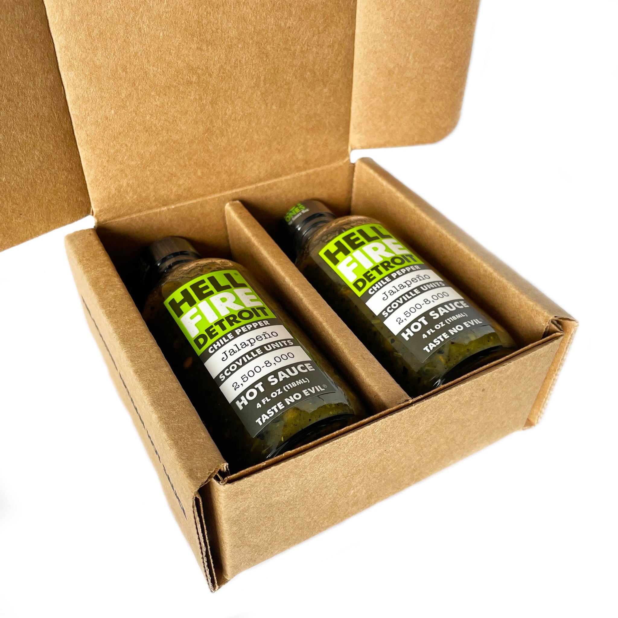 Hell Fire Detroit Jalapeño Hot Sauce (Medium), Crafted with Fresh, Fire-Roasted Jalapeño Chile Peppers, All-Natural, Vegan, Gluten-Free, Low Sodium