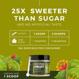 Monk Fruit Extract Powder (25X Sweeter Than Sugar) Zero Calories, Zero Sugar, Zero Glycemic, Non-GMO, No Fillers - Monk Fruit Sweetener No Erythritol