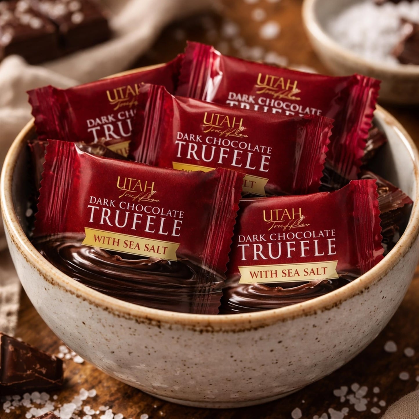 Utah Truffles Dark Chocolate Truffle, Individually Wrapped, Naturally Gluten Free, Gourmet Smooth Truffles 16oz, 34pieces