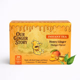 Premium Honey Ginger Instant Tea Crystals, Mango Flavor, 20 Sachets, Real Ginger, Real Honey, Pure Cane Sugar, Caffeine Free, Hot Or Cold Single Serve