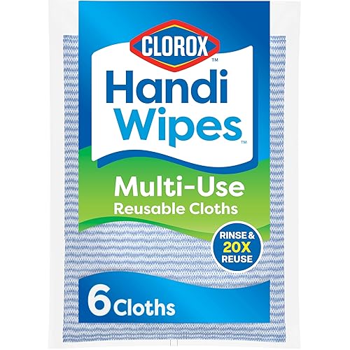 Clorox Handi Wipes Multi Use Reusable Cloths, 6 Count (Package May Vary)