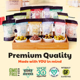 Olive My Pickle Live Culture Probiotic Mixed Olives - 6 Pack Olives Individual Packs of Butter Green Pitted Olives, Red Pepper & Garlic Stuffed Green