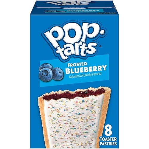 Pop-Tarts Toaster Pastries, Breakfast Foods, Kids Snacks, Frosted Blueberry (8 Pop-Tarts)