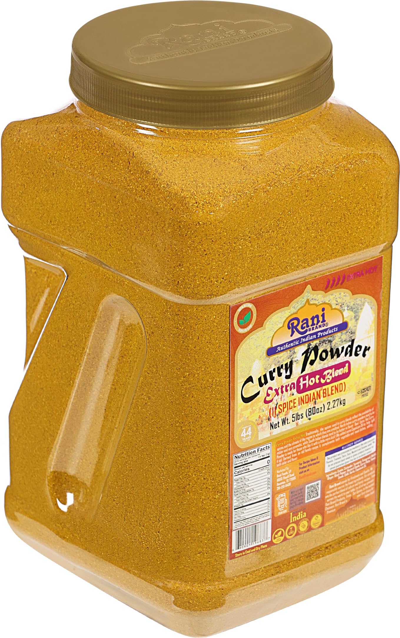 Rani Curry Powder EXTRA HOT (11-Spice Authentic Indian Blend) 80oz (5lbs) 2.27kg Bulk PET Jar ~ All Natural | Salt-Free | Vegan | No Colors | Gluten
