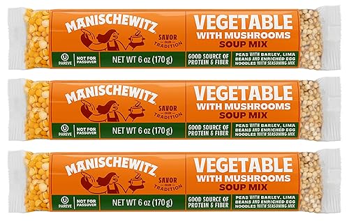Manischewitz Cello Vegetable with Mushrooms Soup Mix 6oz (3 Pack) Reduced Sodium