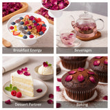Dried Rose Petals - 7.05oz/200g, Food-Grade Edible Rose Petals, Dried Flower Petals for Tea, Baking, Flower Sprinkles & Wedding Cakes, Gourmet