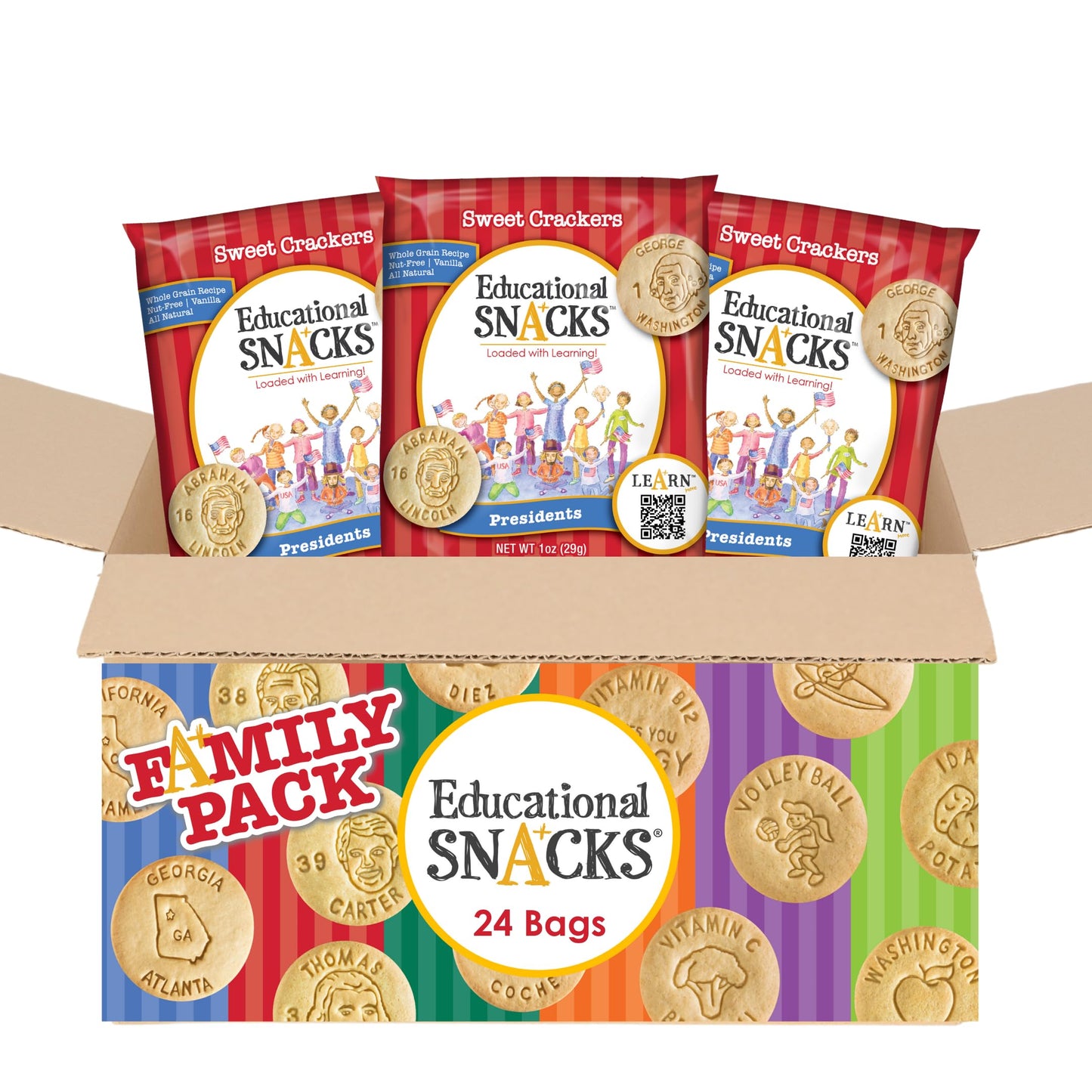 EDUCATIONAL SNACKS - U.S. Presidents Edition | Nut-Free, All-Natural Educational Snacks for Kids | Discover U.S. Presidents & the White House