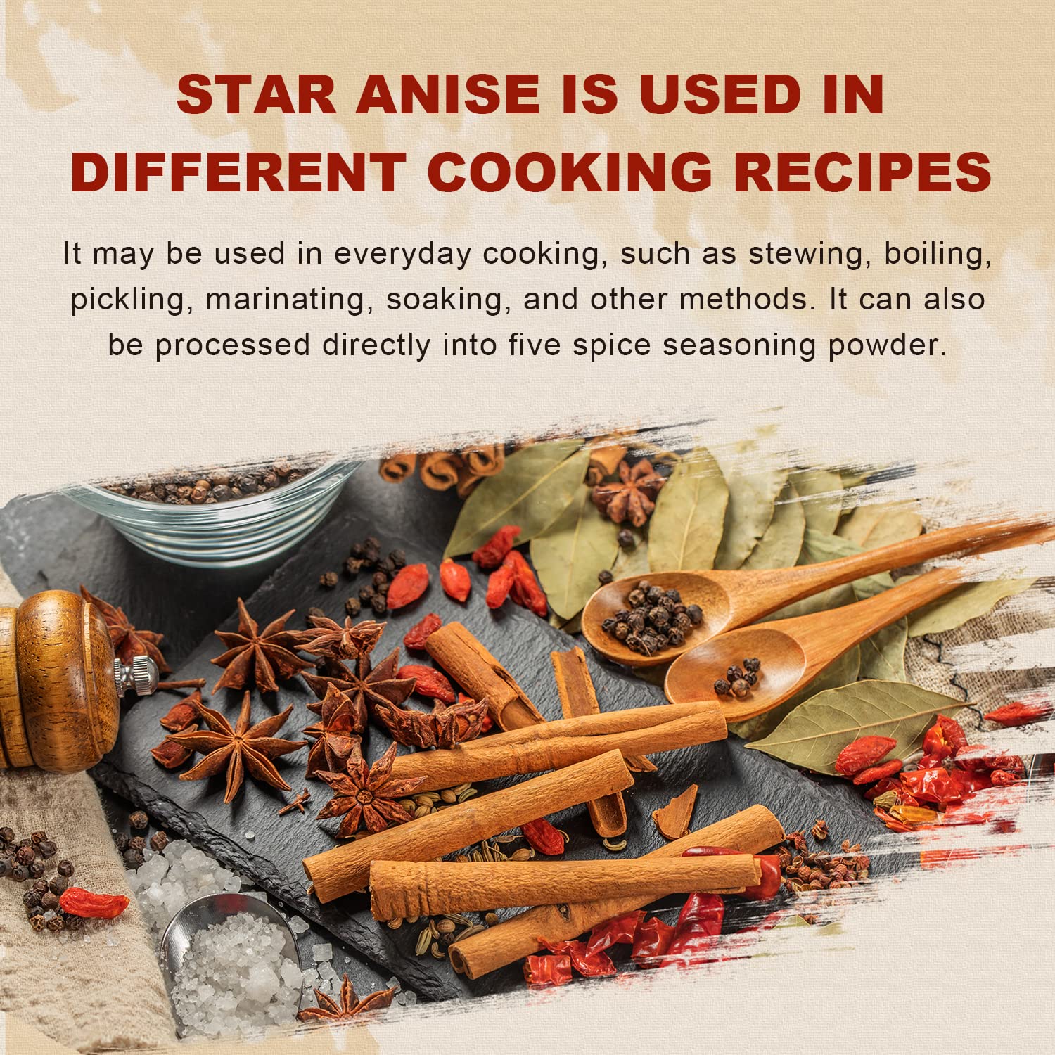 52USA Star Anise Whole 4oz, Non-GMO Verified Dried Chinese Star Anise Pods, Premium Spice for Asian Cooking, Baking & Herbal Tea