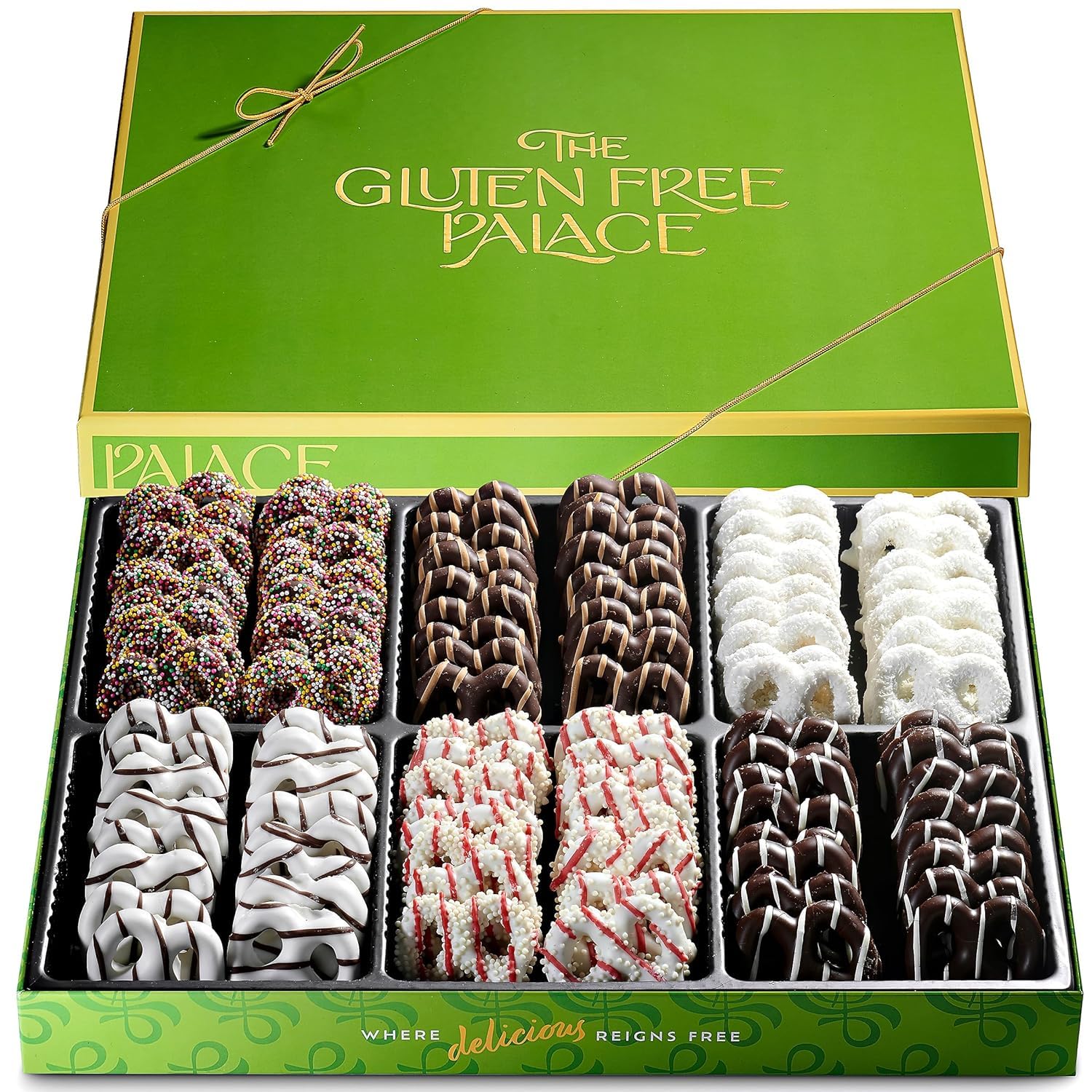 Gluten Free Palace Chocolate Covered Pretzels Gift Box - Gourmet Gluten Free Father's Day Chocolate Pretzels Gift Basket - Sweet & Salty Crunchy Treat