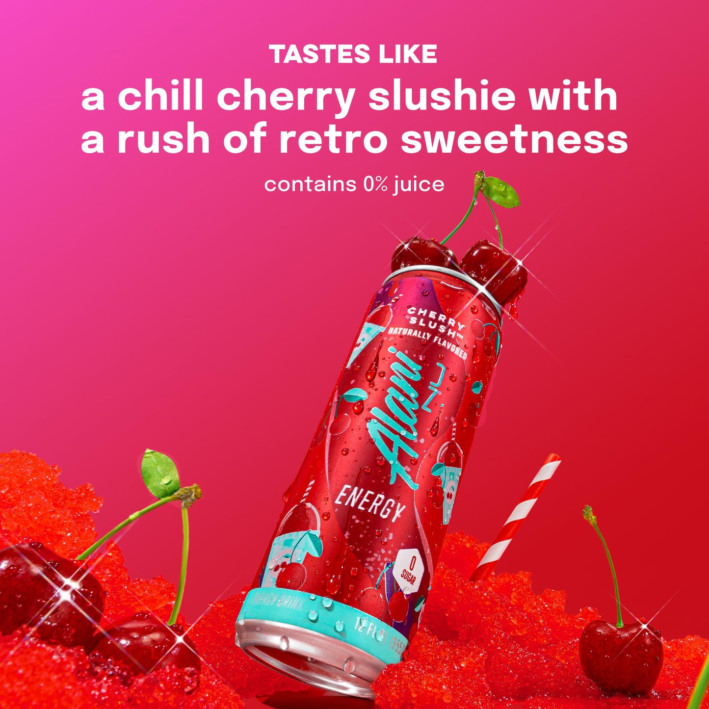 Alani Nu CHERRY SLUSH Ice Sugar Free, Low Calorie Energy Drinks | 200mg Caffeine | Antioxidants | Biotin, B Vitamins | Zero Sugar | 15 Calories or