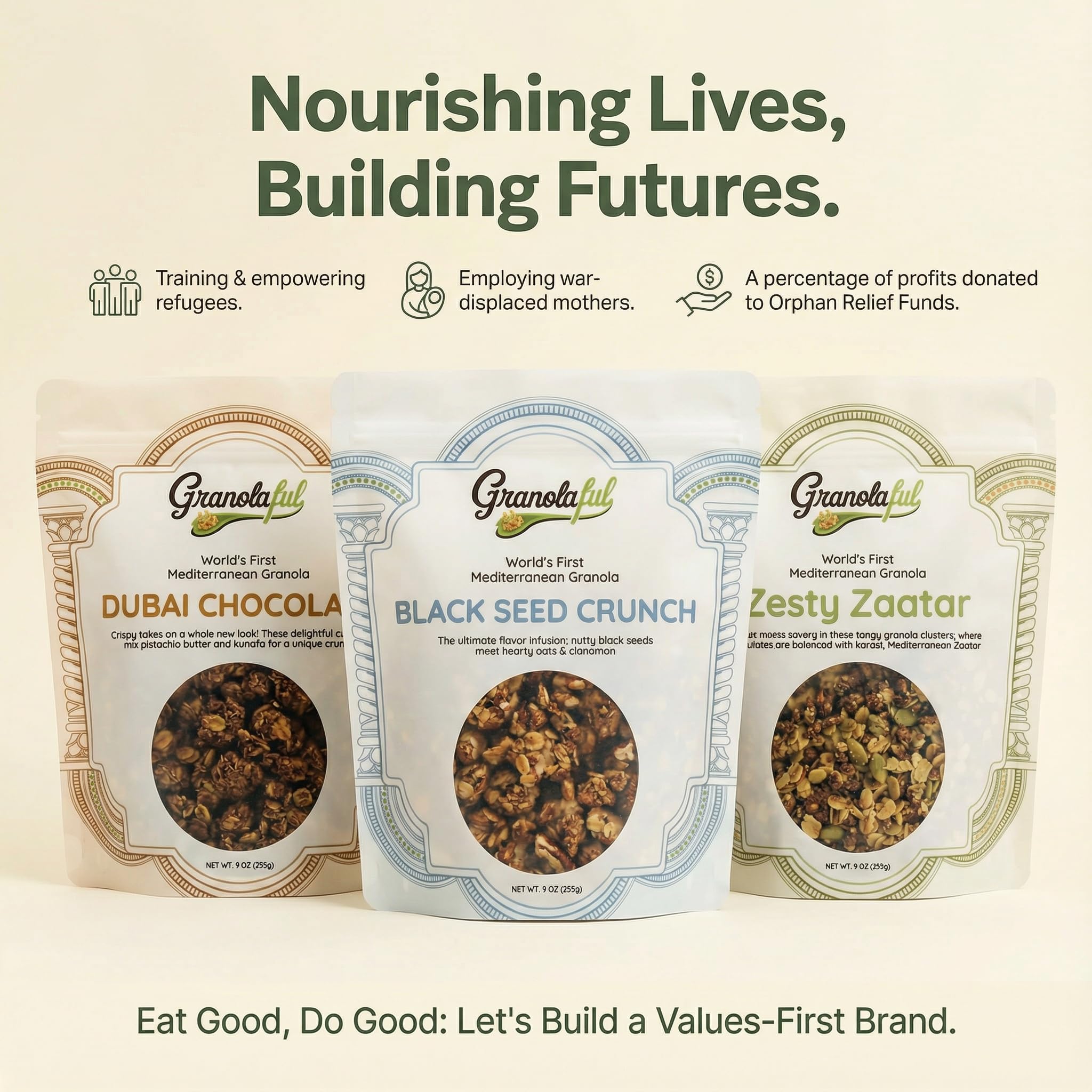 Granolaful Zesty Zaatar - Premium Loose Mini-Clusters with Zaatar, Chia Seeds, Nuts, Protein and Fiber | World's 1st Mediterranean Granola | Organic