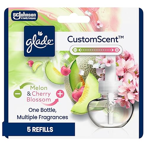 Glade PlugIns Refills with CustomScent Technology, Melon & Cherry Blossom, 5 Refills