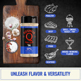 Kosmos Q SPG BBQ Dry Rub, Bold Salt Pepper Garlic Blend with Organic Cane Sugar, BBQ Seasoning for Brisket, Chicken, Steak, Ribs, Pork, Seafood