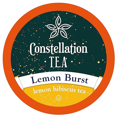 Constellation Tea Lemon Hibiscus Tea Pods Compatible with K Cup Brewers Including 2.0, (Lemon Burst) 40 Count