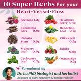 Dr. Lu’s Happy Blood Pressure Tea | 100% Natural Heart Functional Tea for Blood Pressure Support | Beetroot, Hawthorn Berry, Mulberry Leaf, Dandelion