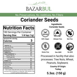 Coriander Seeds Whole, 5.3oz, Cilantra, Coriander for Cooking, Pickling Spice, Canning, Biltong, Cornbeef Brisket, Corriander Tea, AKA Dhania