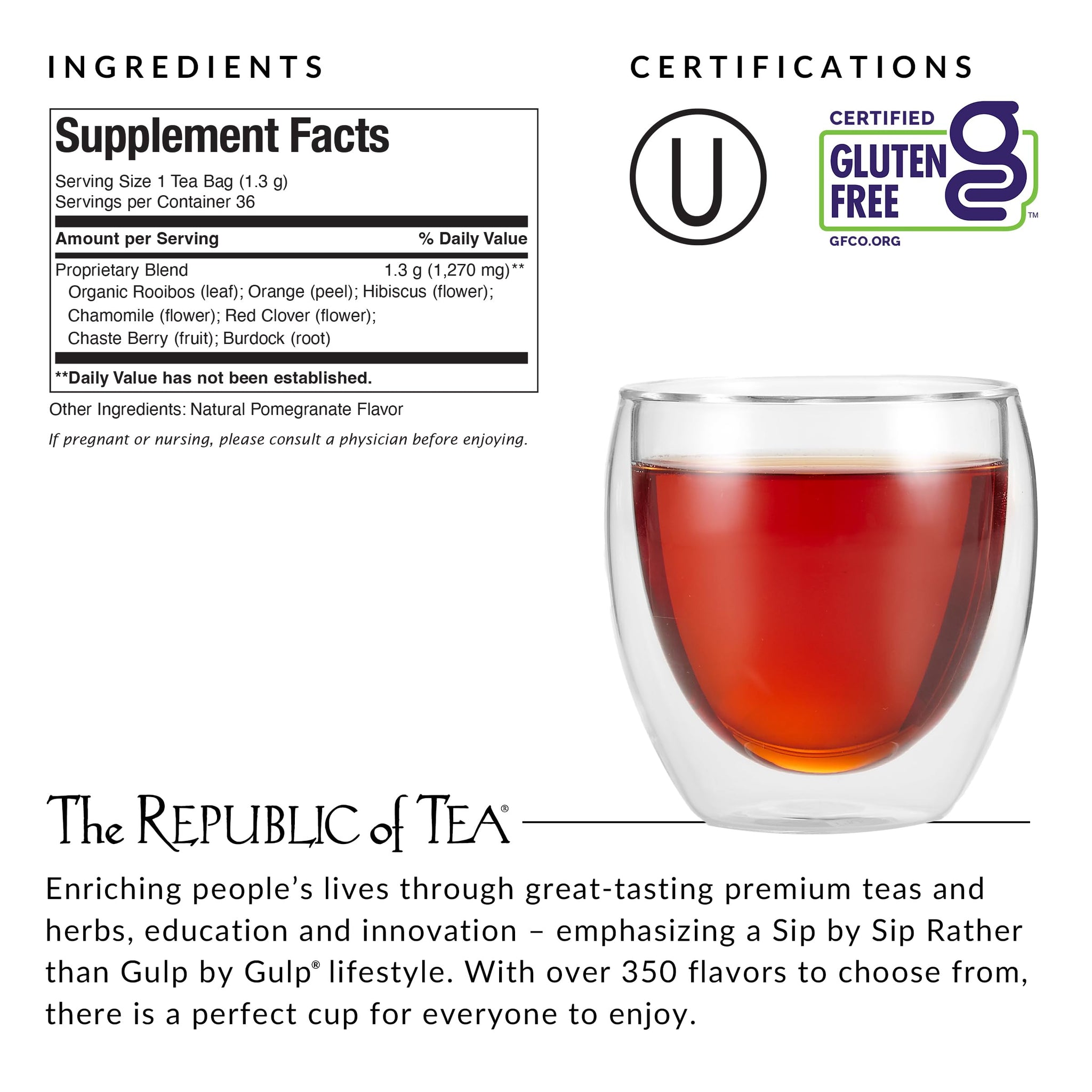The Republic of Tea Get Gorgeous Tea, 36-Count