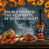 Hellfire Hot Sauce Double Doomed Rebooted- The Worlds Hottest Hot Sauce - Double Doomed spiked with double the amount of 6.66 million shu natural