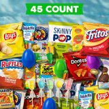 Easter Snacks Care Package Gift Box - Snack Box Gift Basket - Large Variety Snacks, Candy & Treats for College Students, Adults, Kids - 45 Count