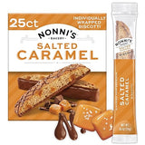 Nonni's Bakery Salted Caramel Biscotti Cookies, Individually Wrapped Coffee and Tea Biscuit Snack, 21 oz, 25 Count