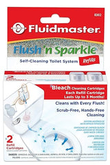 Fluidmaster 8302P8 Flush 'n Sparkle Automatic Toilet Bowl Cleaning System Refills, Bleach 2-Pack