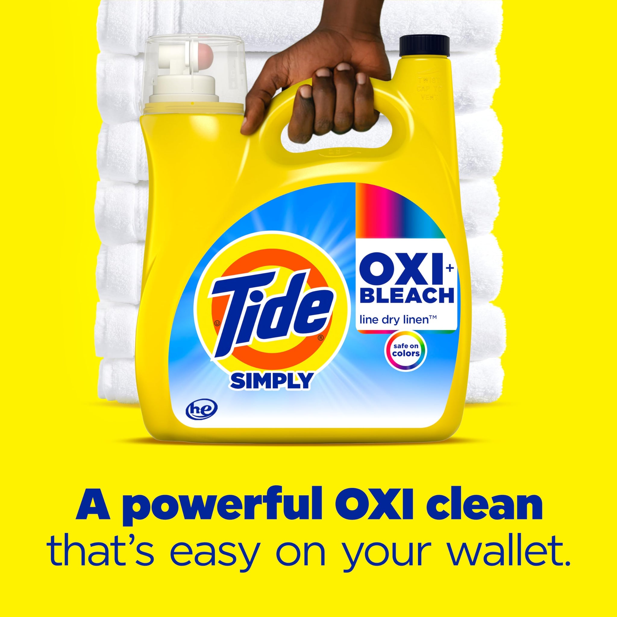 Tide Simply Oxi Boost + Ultra Stain Release, 42 fl oz, 29 Loads, Tough on Stains, Whitens, Brightens, Refreshing Breeze Scent