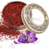 Zand Saffron Threads 2g - Premium Organic Pure Saffron Spice for Cooking Basmati Rice, and More - in Decorative Airtight Tin with Window Lid