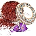 Zand Saffron Threads 2g - Premium Organic Pure Saffron Spice for Cooking Basmati Rice, and More - in Decorative Airtight Tin with Window Lid