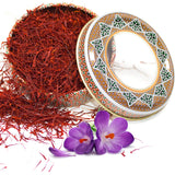 Zand Saffron Threads 2g - Premium Organic Pure Saffron Spice for Cooking Basmati Rice, and More - in Decorative Airtight Tin with Window Lid