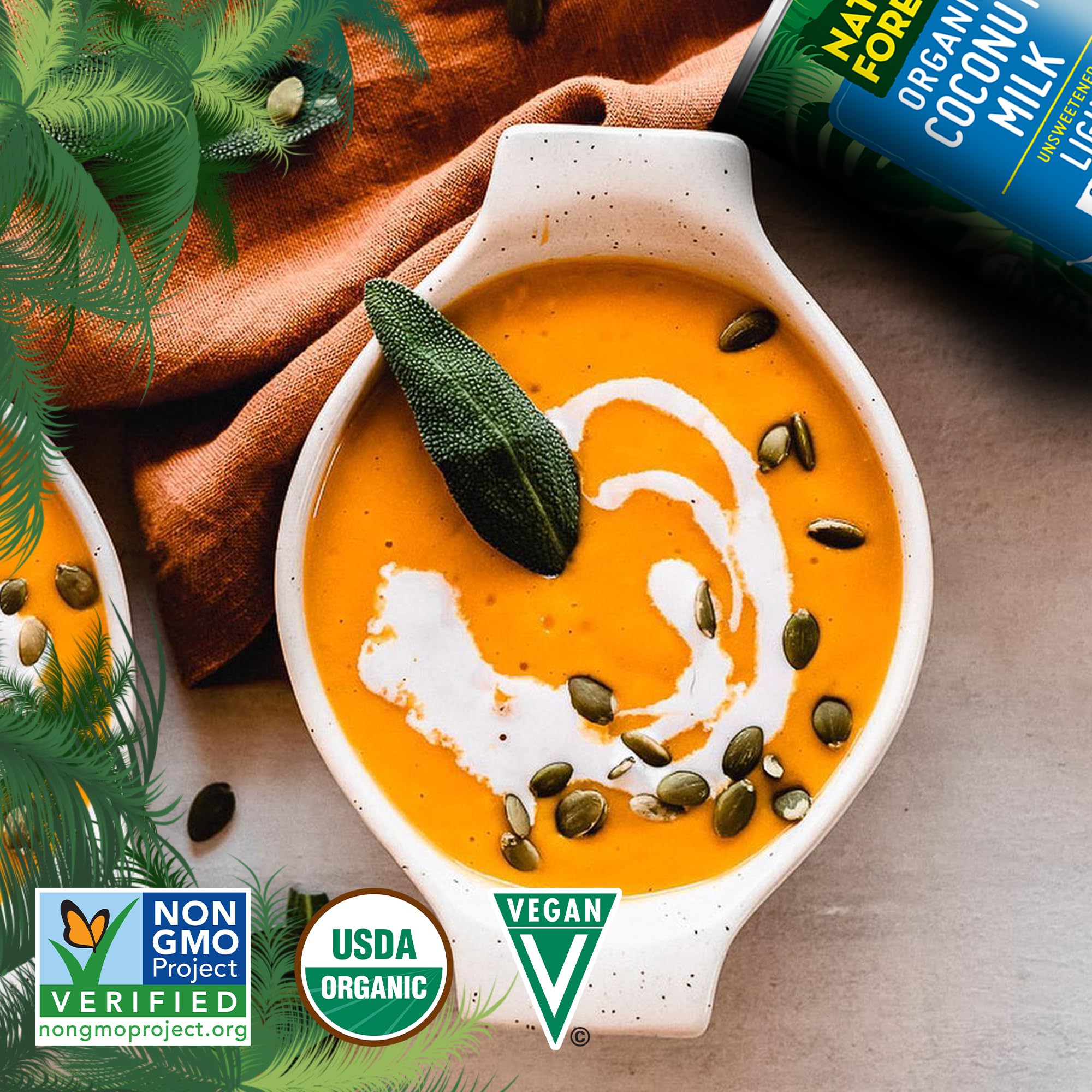 Native Forest Organic Light Coconut Milk - Canned Organic Coconut Milk, Unsweetened - 13.5 Fl Oz (Pack of 12)