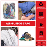 Buffalo Industries (10085PB) Recycled Multicolored T-Shirt Cloth Rags, 50 lb. bag, All-Purpose Rag for Cleaning, Paint Spills and Cleanup, Staining
