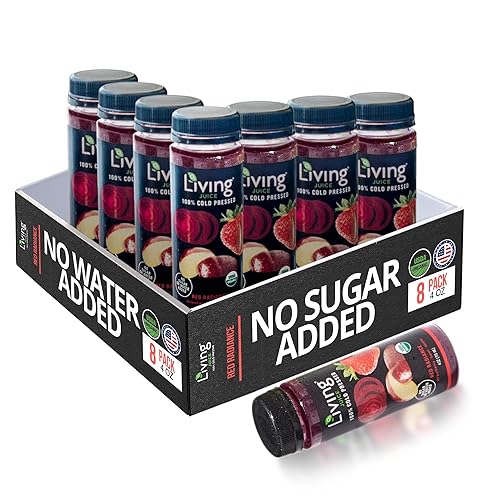 O2 Living Juice Cold Pressed Drink - Red Radiance Organic Juice Pack - No Added Sugar or Water, Naturally Sweetened from Fruits, Rich in Nutrients