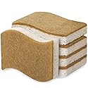 Natural Sponges Scurb Sponges for Kitchen Non-Scratch Biodegradable Plant Based Scrubber Pads for Cleaning Dishes(White-5 Pack)