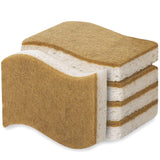 Natural Sponges Scurb Sponges for Kitchen Non-Scratch Biodegradable Plant Based Scrubber Pads for Cleaning Dishes(White-5 Pack)
