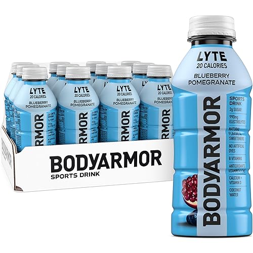 BODYARMOR Lyte Sports Drink Low-Calorie Sports Beverage, Blueberry Pomegranate, Coconut Water Hydration, Natural Flavors with Vitamins