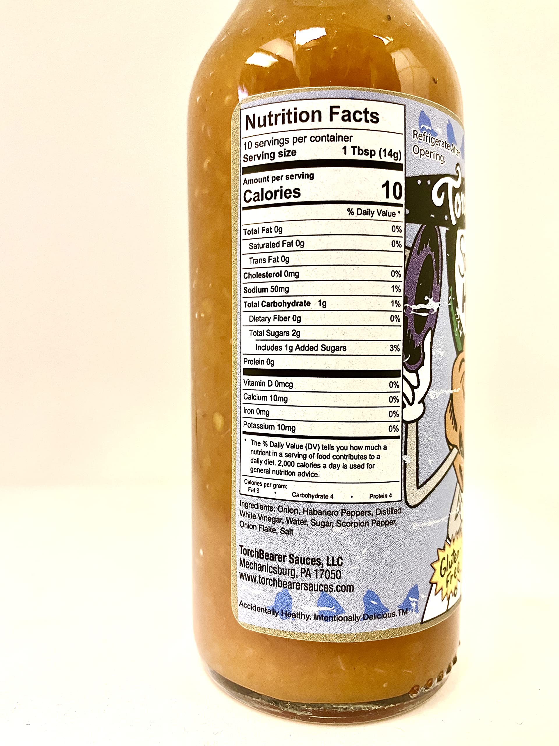Torchbearer Sauces Sweet Onion Habanero (Spicy), 5 Ounces, All Natural, Vegan, Extract-Free, Made in USA and Featured on Hot Ones! (5 oz, 1)