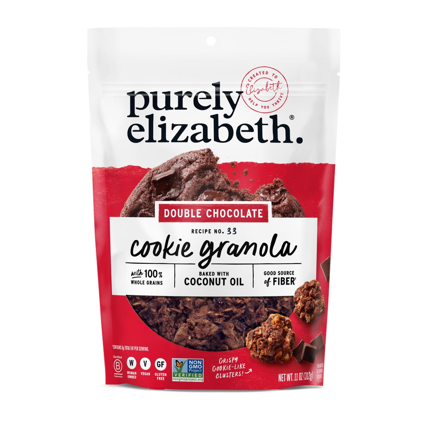 Purely Elizabeth, Cookie Granola Double Chocolate, 11 Ounce