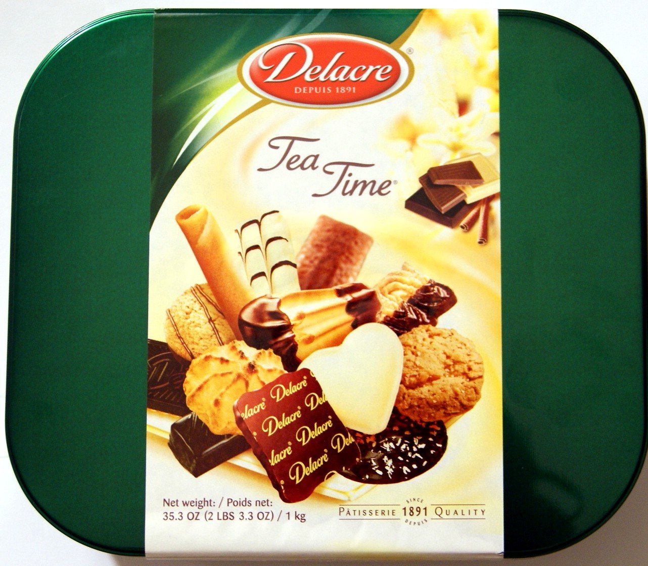 Delacre Tea Time Exquisite European Biscuit Assortment Tin Box Net Weight 35.3 OZ (1 kg)
