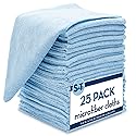 S&T INC. Microfiber Cleaning Cloth, Bulk Microfiber Towel for Home, Reusable and Lint Free Cloth Towels for Car, Light Blue, 11.5 Inch x 11.5 Inch, 25