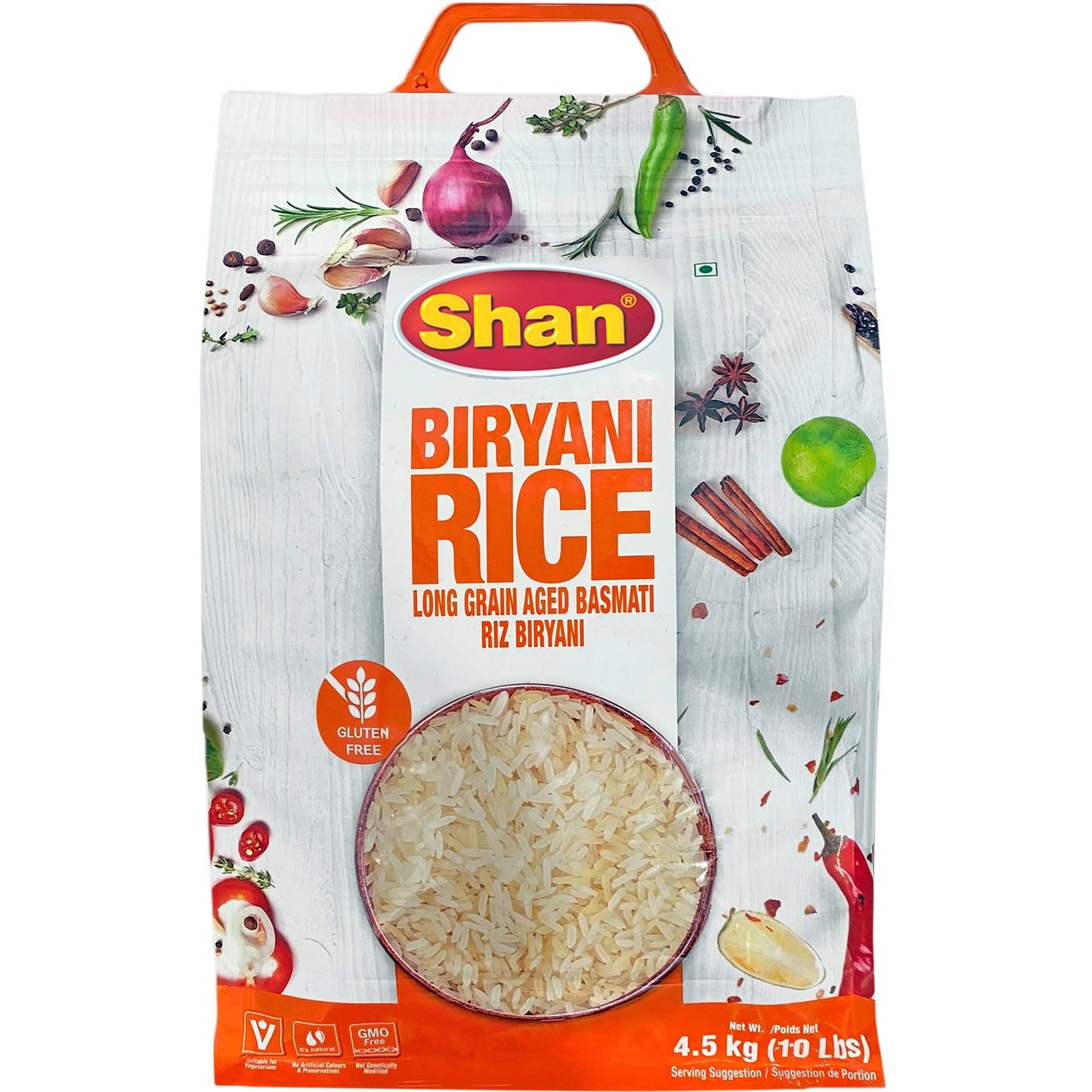 Shan - Extra Long Grain Aged Basmati Biryani Rice (10 Lbs), Premium Grade