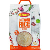 Shan - Extra Long Grain Aged Basmati Biryani Rice (10 Lbs), Premium Grade