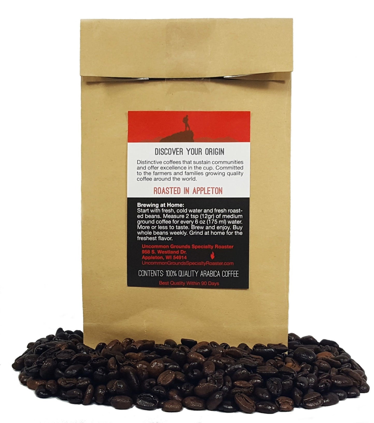 Uncommon Grounds Specialty Coffee Roasts - Harmony Brazilian Premium Arabica (12 oz Whole Bean) - Artisan Roasted for Optimum Flavor