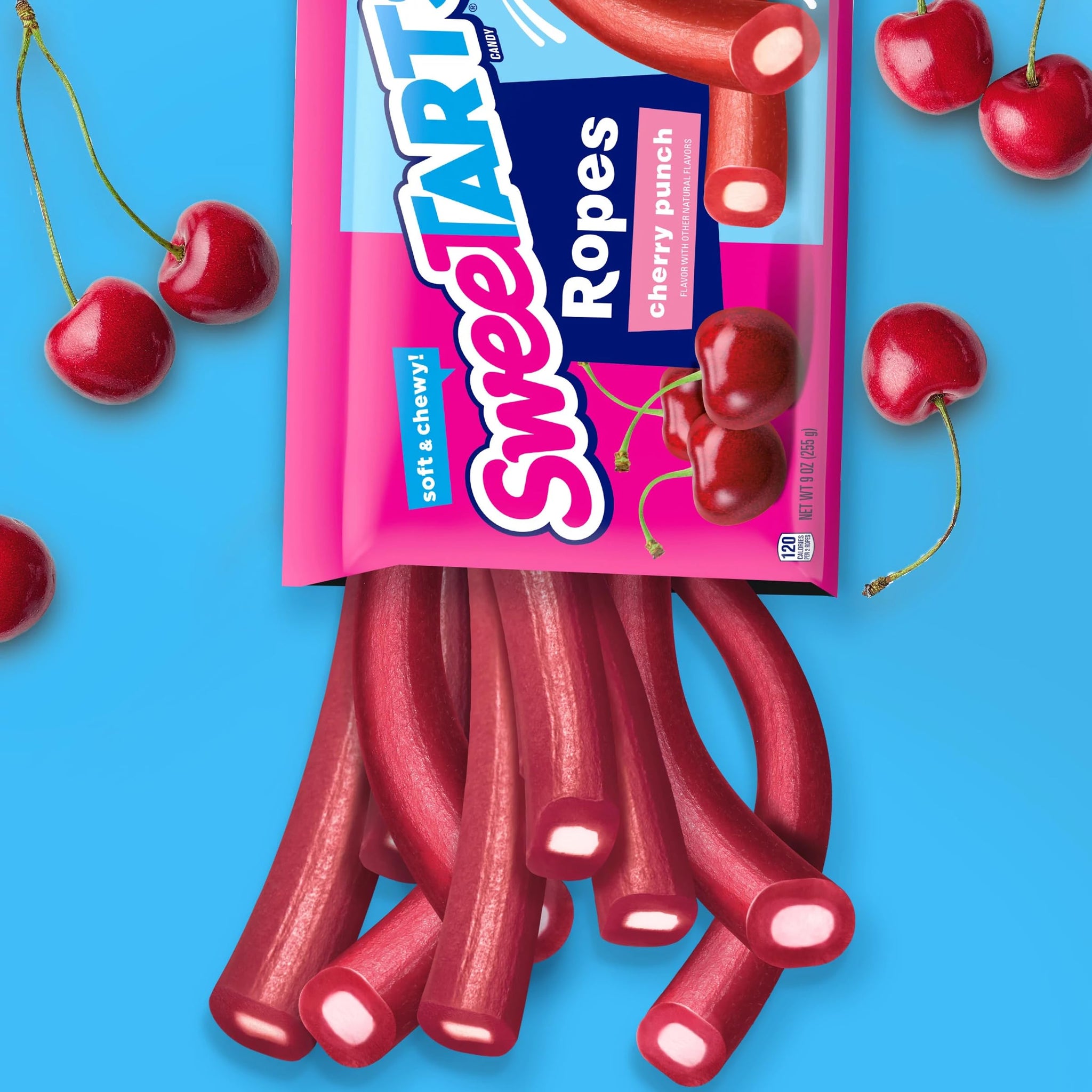 SweeTARTS Ropes, Cherry Punch Candy, 3 Ounce Pouch (Pack of 12)