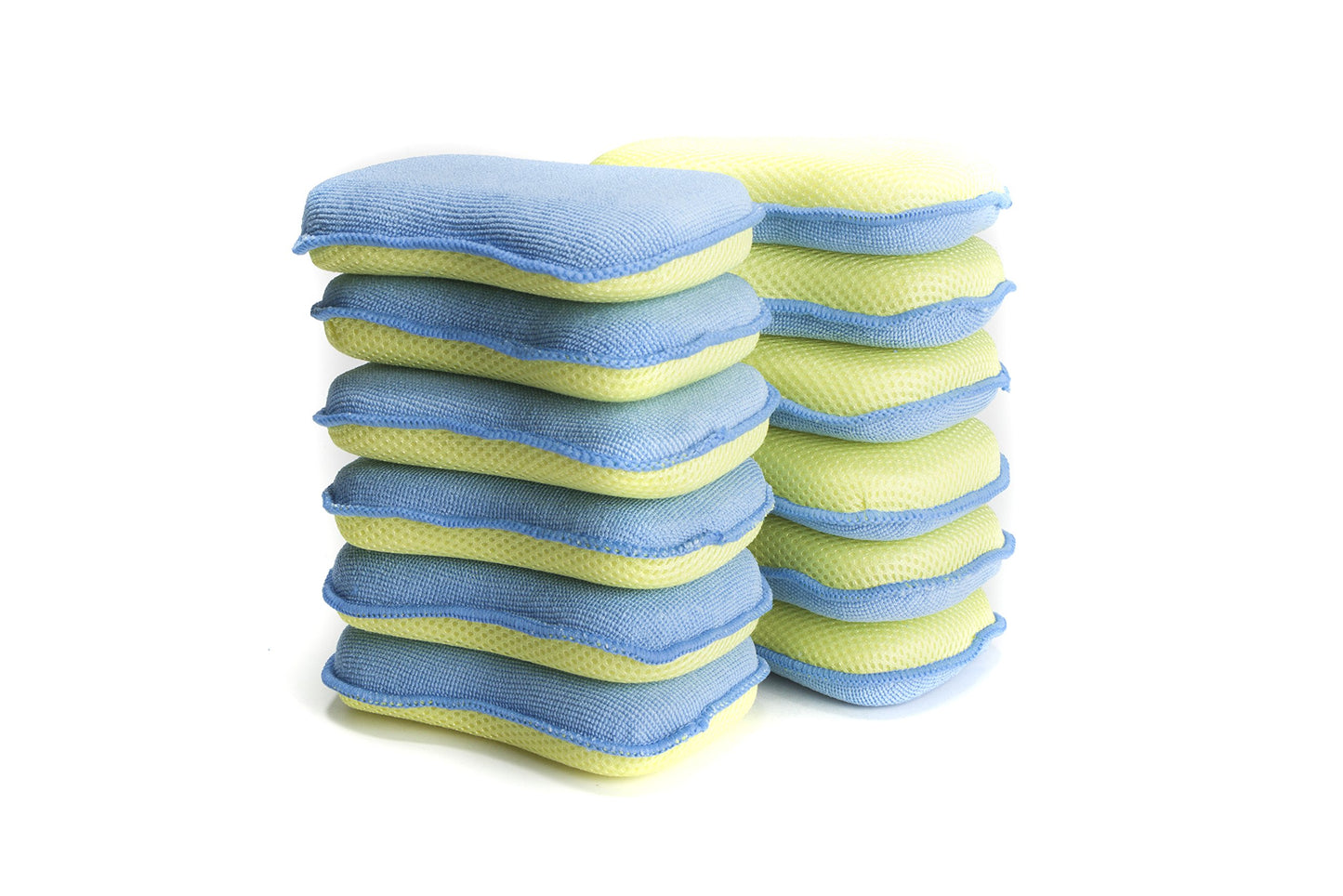 LTWHOME Dual Sided Microfiber 2 in 1 Washing Up Pad Scrubbers and Sponges (Pack of 12)