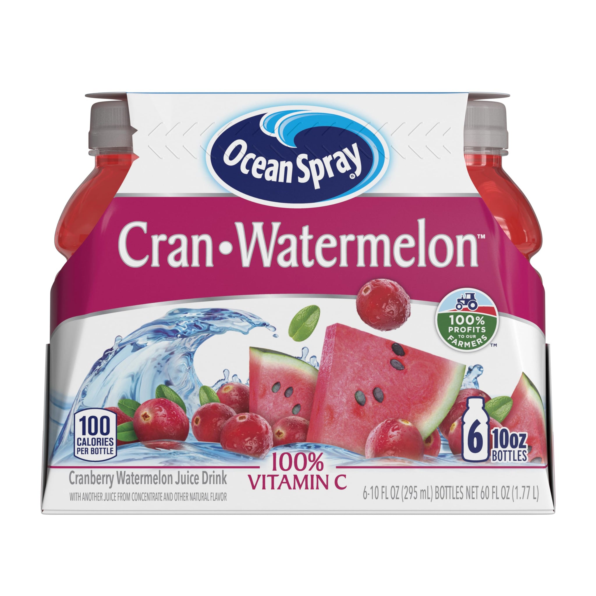 Ocean Spray® Cran-Watermelon™ Cranberry Watermelon Juice Drinks, 10 Fl Oz Bottles, 6 Count